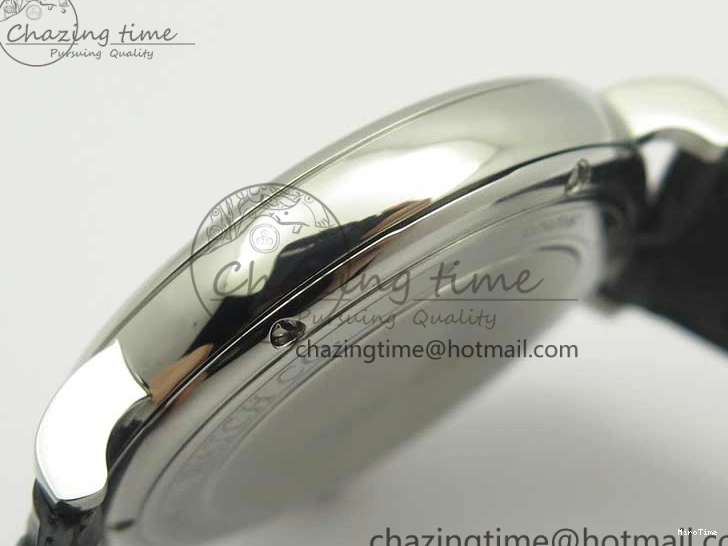 MIROTIME 0523 Affordable Portofino IW356501 SS V3 MK 1:1 Best Edition White Dial Gold Markers On Black Leather Strap MIYOTA 7196